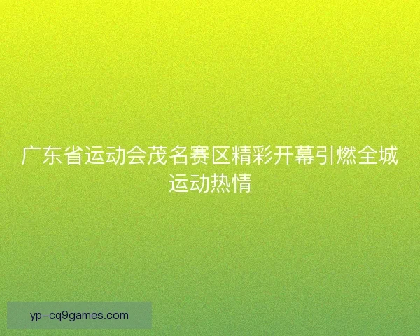 广东省运动会茂名赛区精彩开幕引燃全城运动热情 广东省运动会茂名赛区精彩开幕引燃全城运动热情